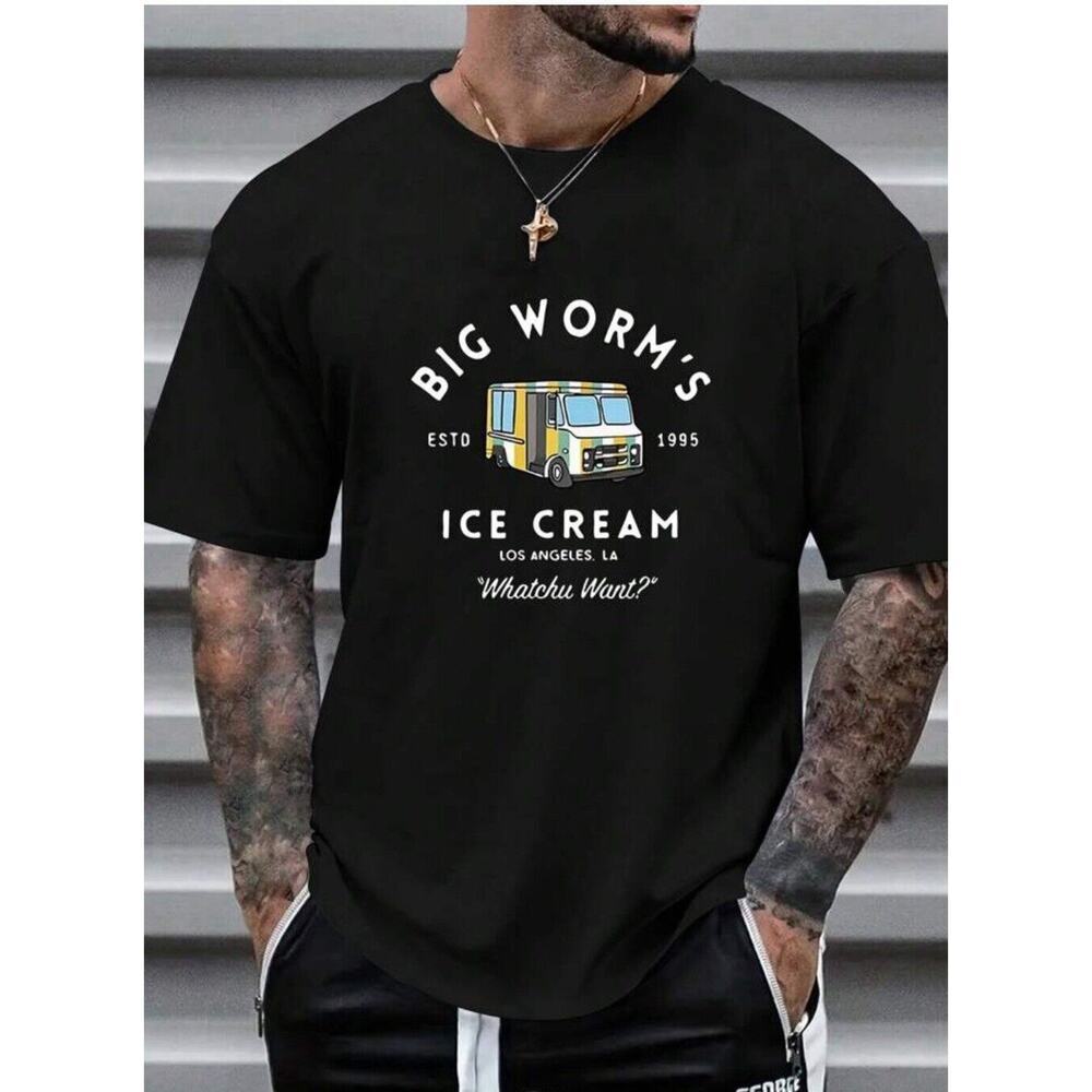 Canvas Black Big Worm’s Ice Cream Graphic Tee Size Xl